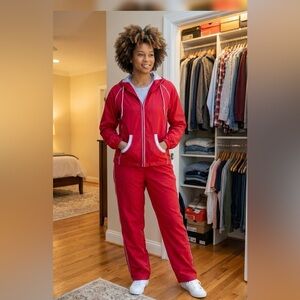 Activology Red Zip-Up Track Jacket & Jogger Set – Size M
